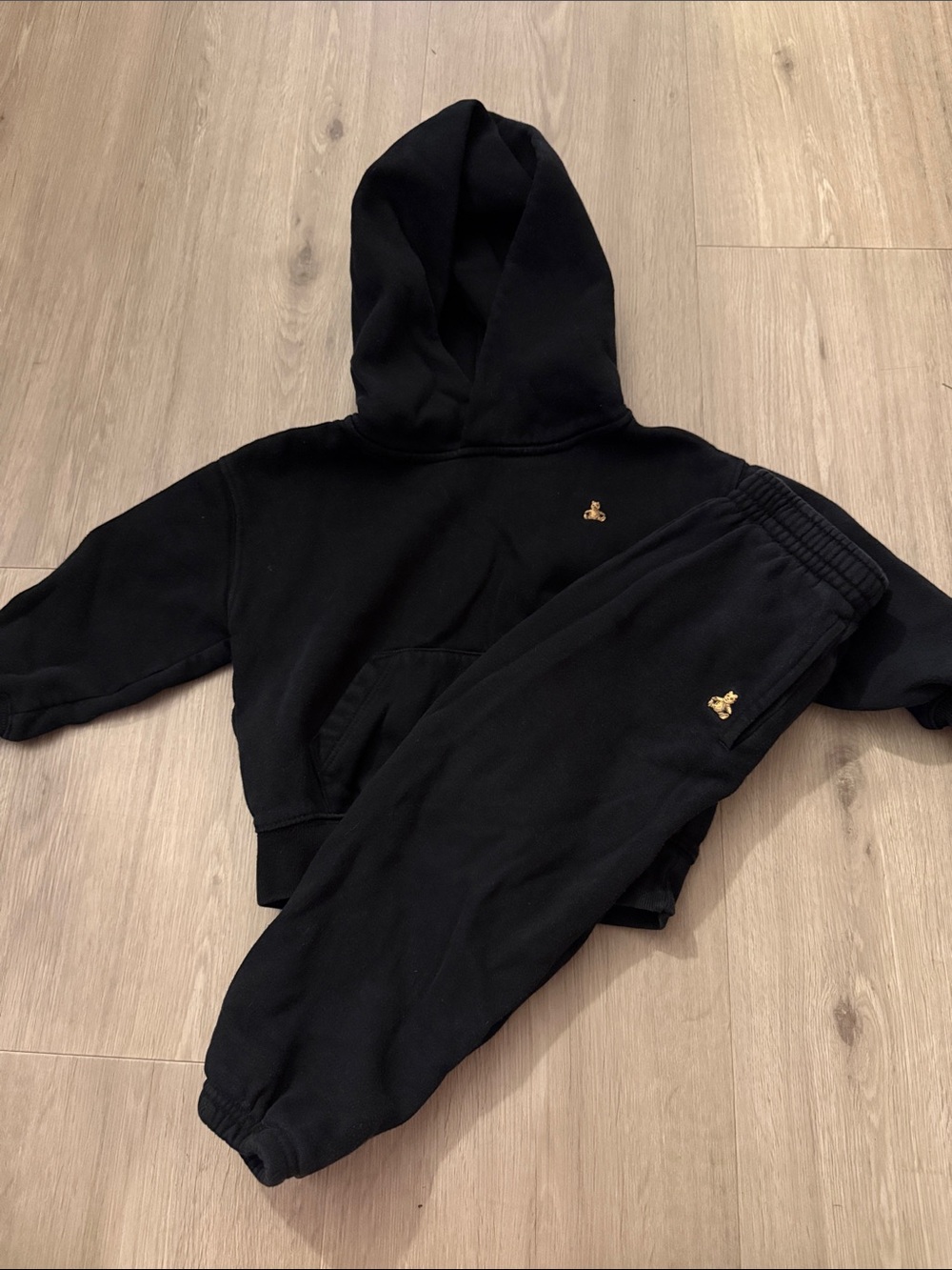 Baby Gap Black Hoodie & Jogger Set - Gold Bee Accent